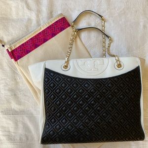 Tory Burch Quilted Fleming Tote with Dustbag